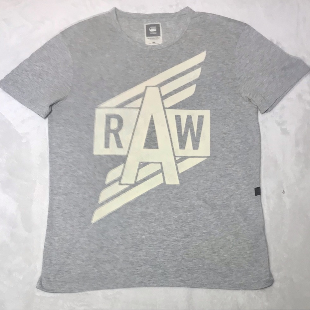 G-Star Men's Grey Logo Crew Neck T-Shirt